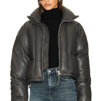 x Shoreditch Ski Club Edie Leather Puffer