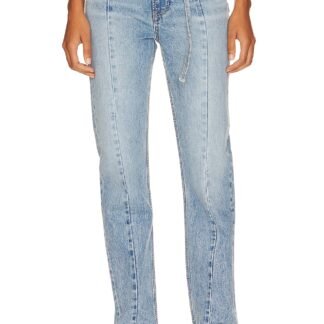 Adriana Belted Frayed Waist Slim Straight