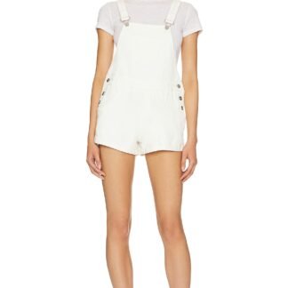 Meghan Distressed Short Overalls