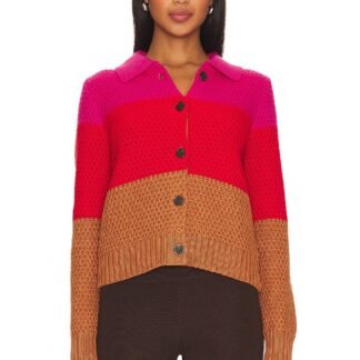 Joanna Colorblocked Honeycomb Cardigan