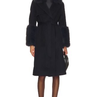 Faux Fur Trim Wool Coat