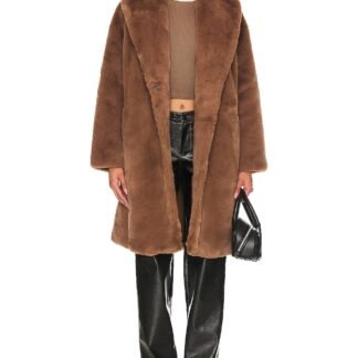 Faux Rex Rabbit Coat With Belt