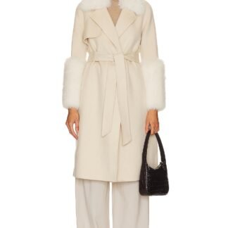 Faux Fur Trim Wool Coat