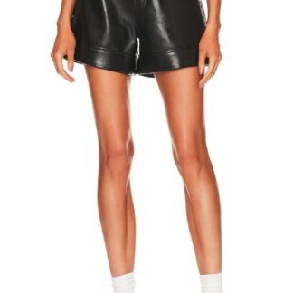 Recycled Leather Angled Hem Short