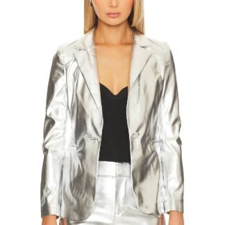 Breann Faux Leather Blazer