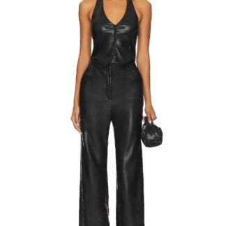 X Revolve Isadore Faux Leather Jumpsuit