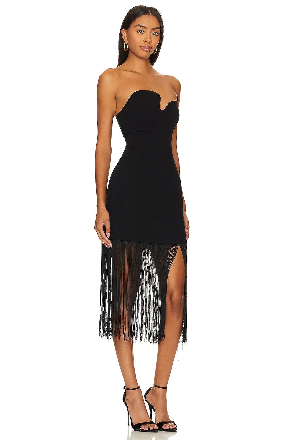 Puzzle Strapless With Fringe Dress - Image 2