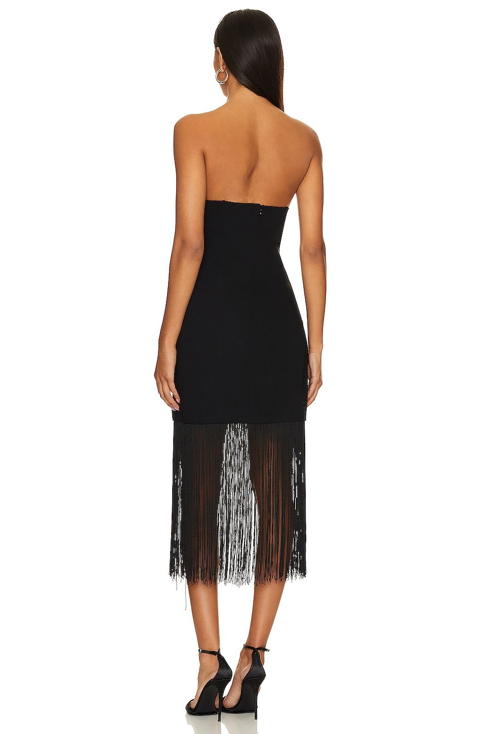 Puzzle Strapless With Fringe Dress - Image 3