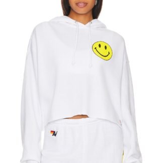 Smiley 2 Relaxed Cropped Hoodie