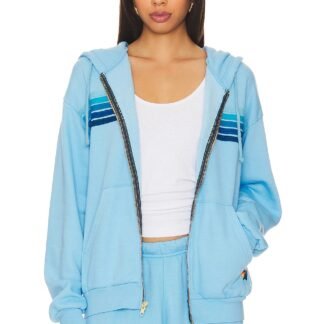 5 Stripe Zip Relaxed Hoodie