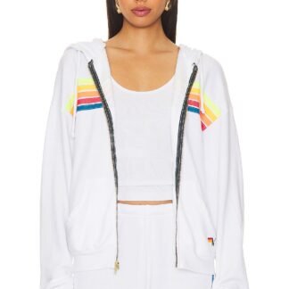 5 Stripe Zip Relaxed Hoodie
