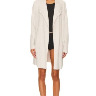 CozyChic Lite Waist Tie Cardi In Silver
