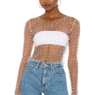 Look and Glisten Pearl Mesh Top