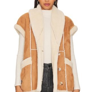Faux Leather Sherpa Vest
