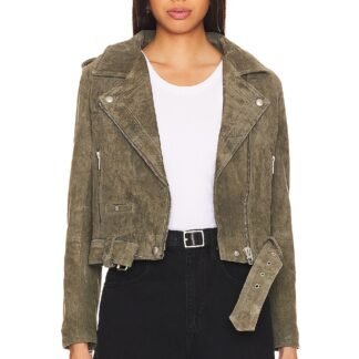 Faux Suede Moto Jacket