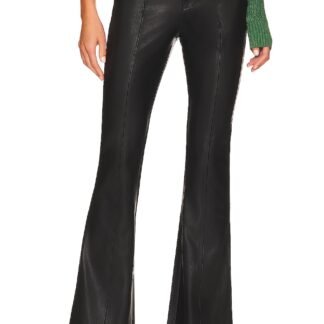 Faux Leather High Rise Flare Pant