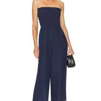 Smocked Strapless Jumpsuit