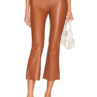 Faux Leather Cropped Flare Pant