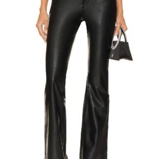 Faux Leather Five Pocket Flare Pant