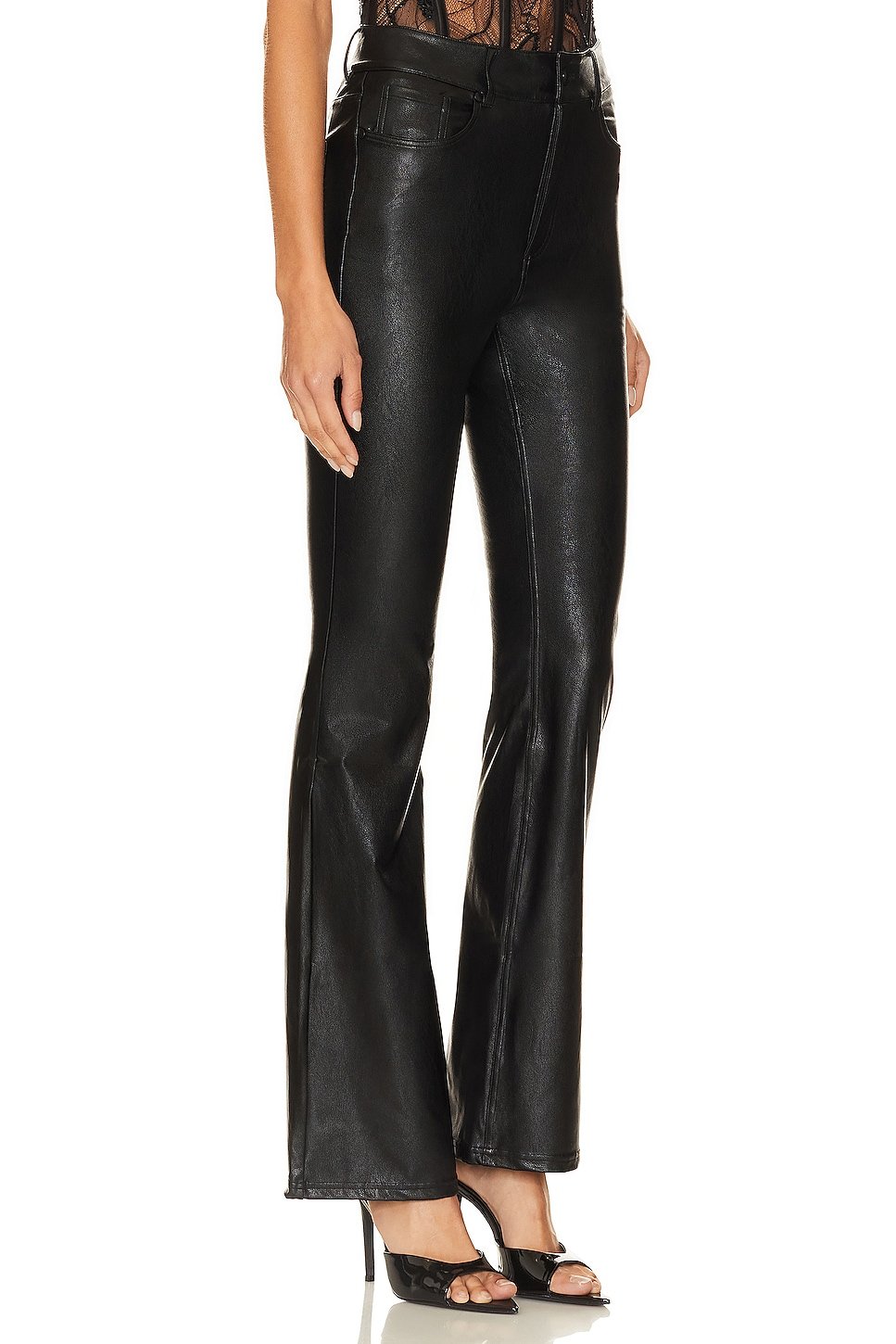 Faux Leather Five Pocket Flare Pant - Image 2