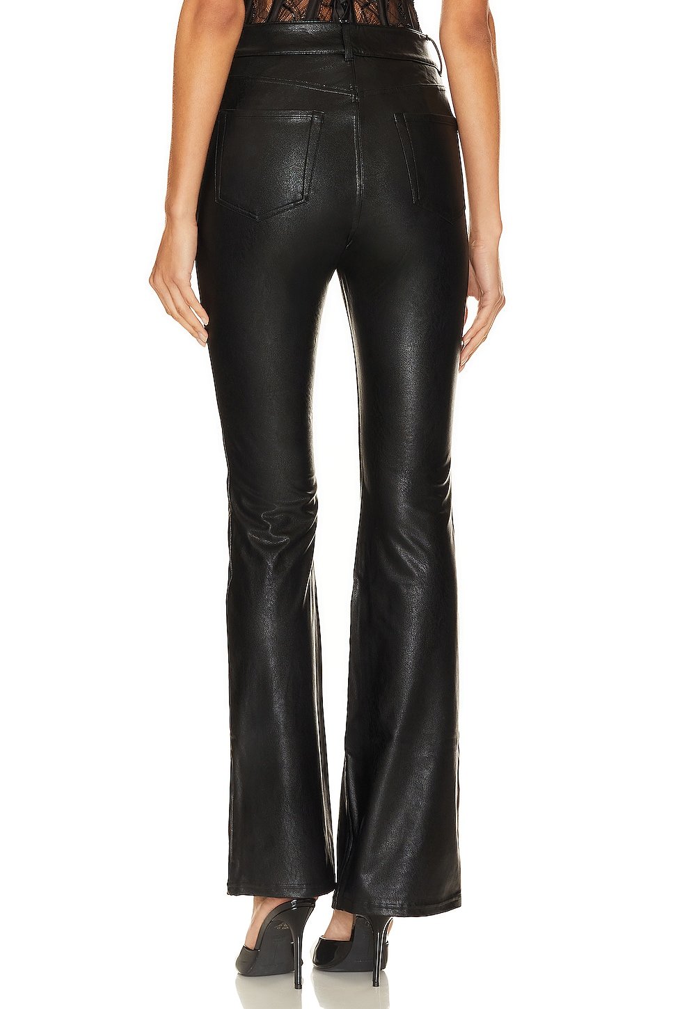 Faux Leather Five Pocket Flare Pant - Image 3