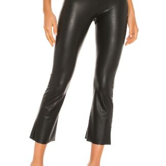 Faux Leather Cropped Flare Pant