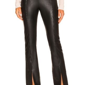 Faux Leather Split Front Pant