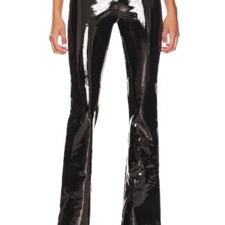 Faux Patent Flared Legging
