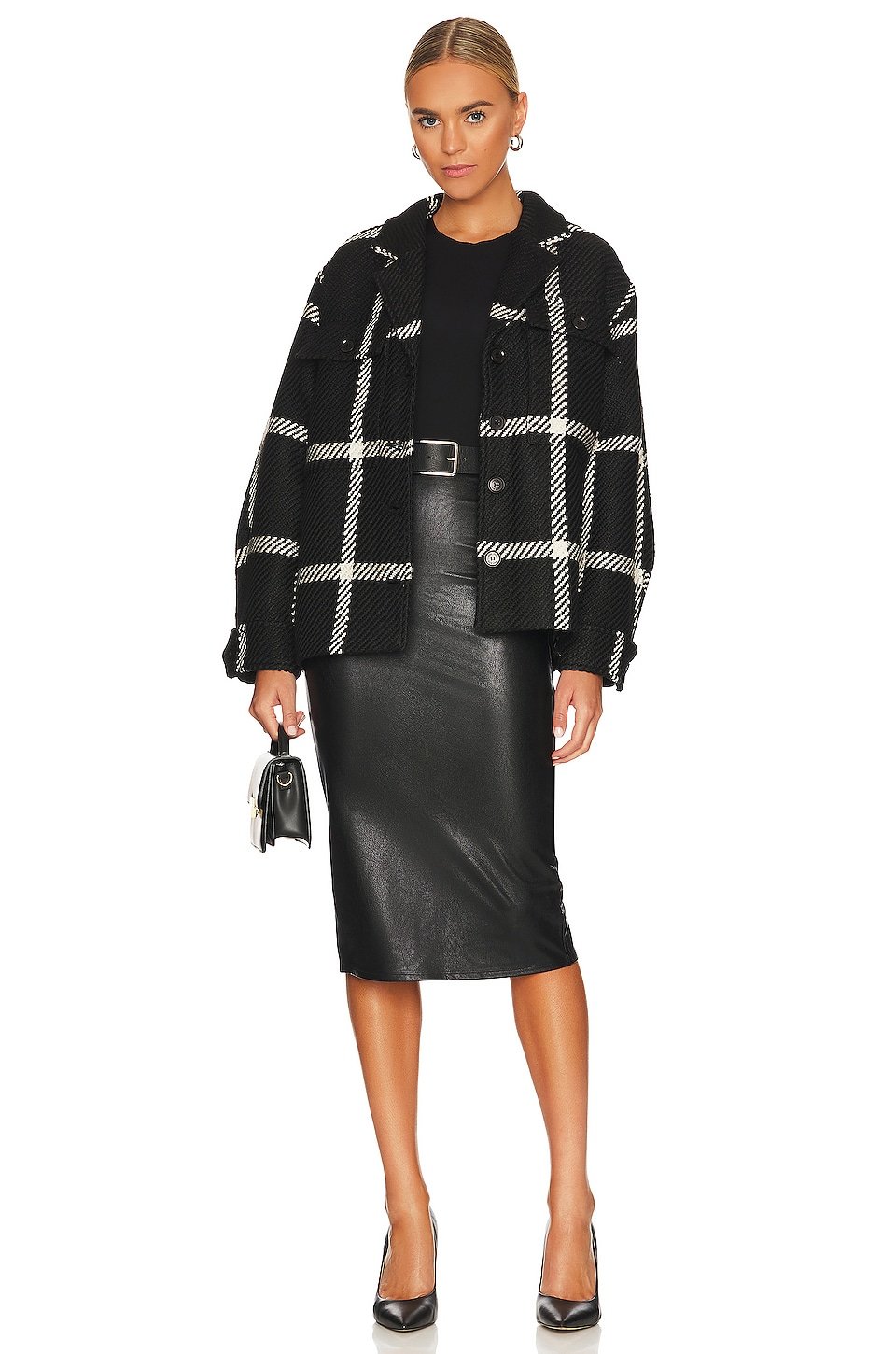 Faux Leather Midi Skirt - Image 4