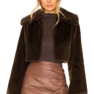Cleobella Cropped Faux Fur Jacket