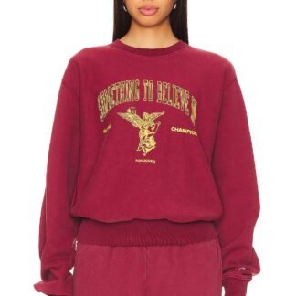 X DANIELLE GUIZIO Reverse Weave Oversized Pioneer Crewneck