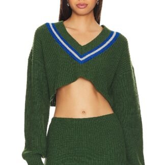 X DANIELLE GUIZIO Crop Rib Knit Pullover Sweater