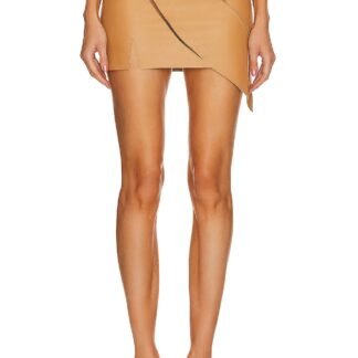 Broken Faux Leather Mini Skirt