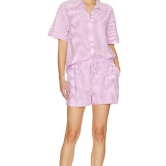 Organic Sandwashed Cotton Printed Short Pj Set
