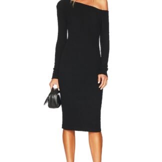 Sweater Knit Slouch Shoulder Dress