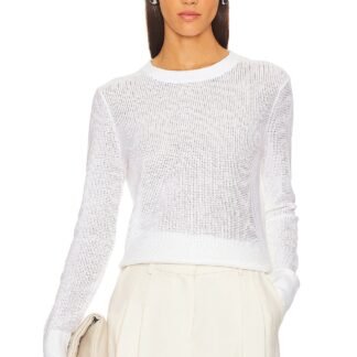 Linen Open Knit Crewneck