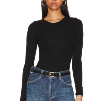Knit Long Sleeve Fitted Crew