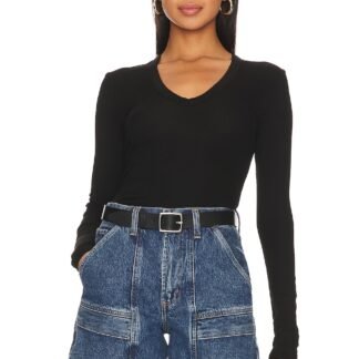 Rib Bold Long Sleeve U Top