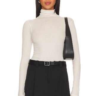 Silk Cashmere Rib Slim Turtleneck