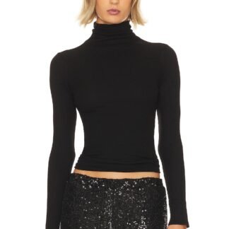 Silk Cashmere Rib Slim Turtleneck