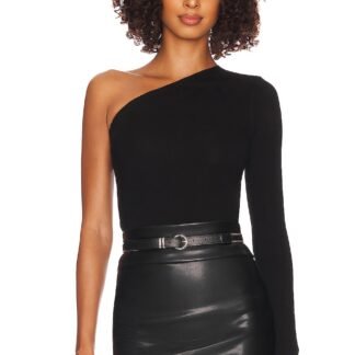 Silk Knit Angled One Shoulder Top