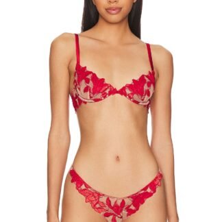 Velvet Lily Embroidery Demi Bra