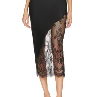 Silk And Chantilly Lace Skirt