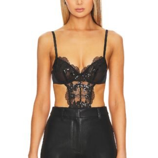 Sequin Violet Embroidery Bodysuit