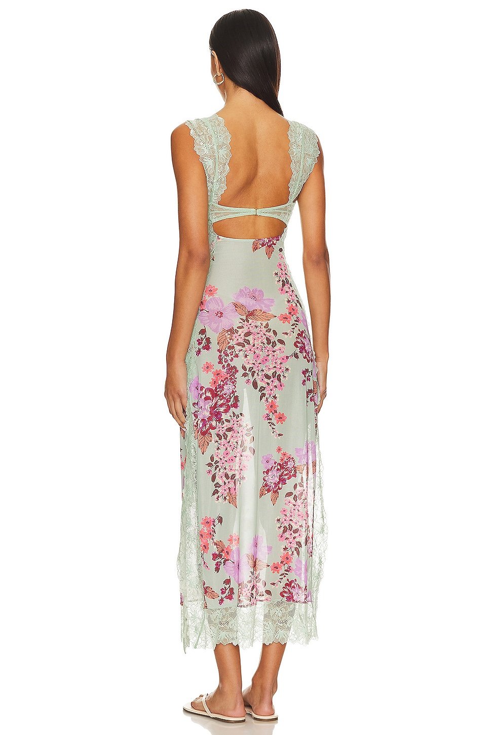 x Intimately FP Suddenly Fine Maxi Slip Dress In Sage Combo - Image 3