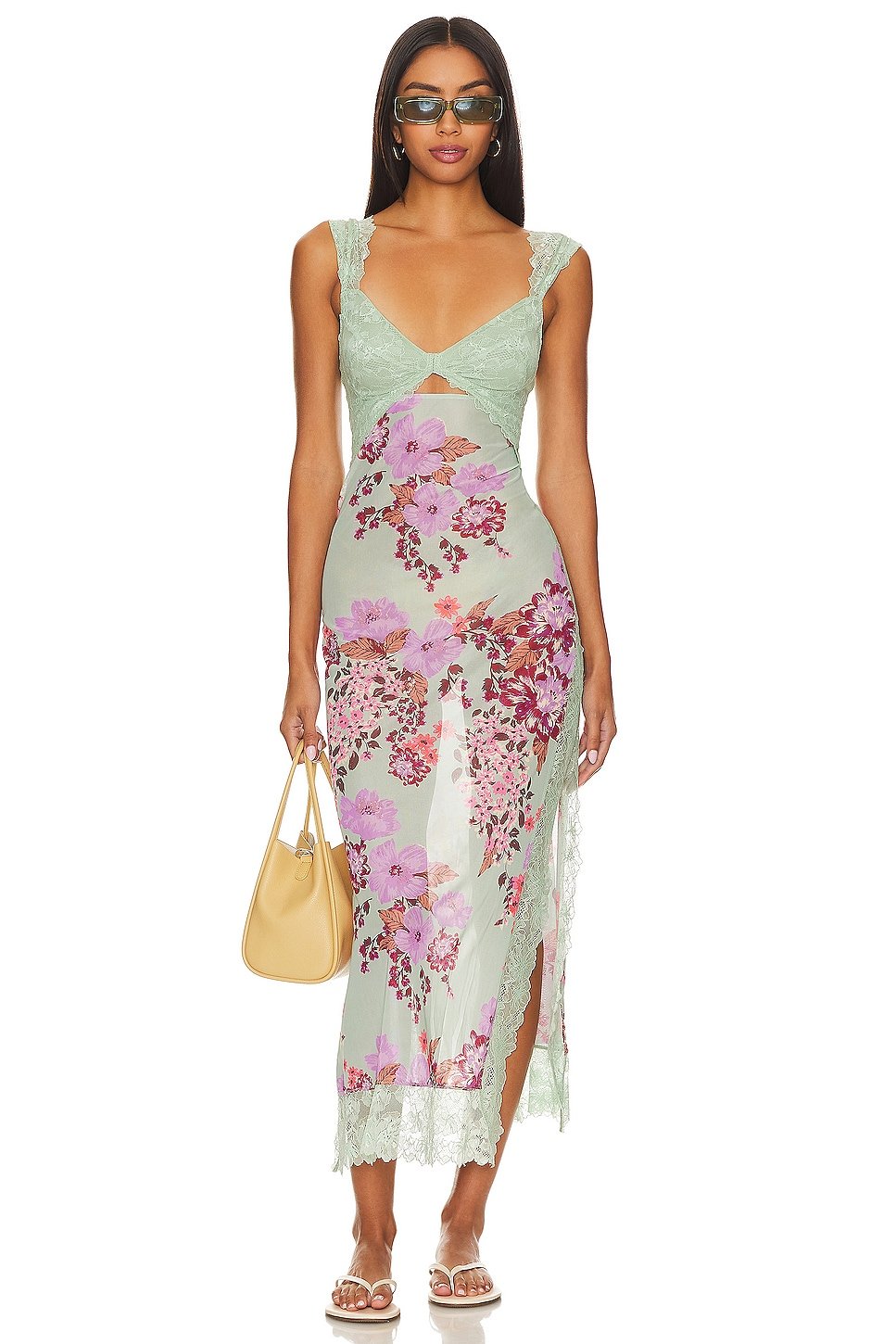 x Intimately FP Suddenly Fine Maxi Slip Dress In Sage Combo - Image 4
