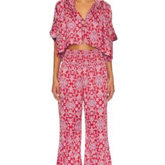 x Intimately FP Misty Mornings Sleep Set In Red Combo
