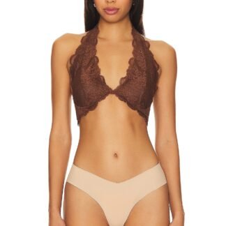 x Intimately FP Last Dance Lace Halter In Umber Earth