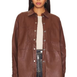 Easy Rider Faux Leather Shacket