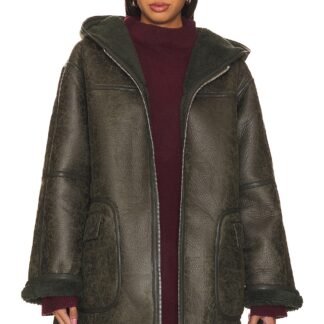 Miller Faux Leather Jacket In Forest Combo